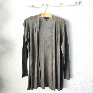 Eileen fisher organic linen and organic cotton midi size cardigan